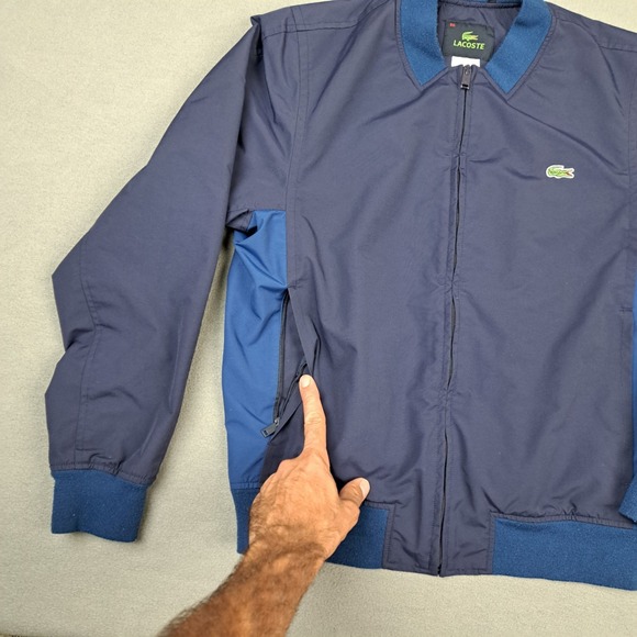 Lacoste Bomber Jacket Men's 50 Large Two Tone Blue Bi Swing Full Zip Lightweight - Picture 4 of 12